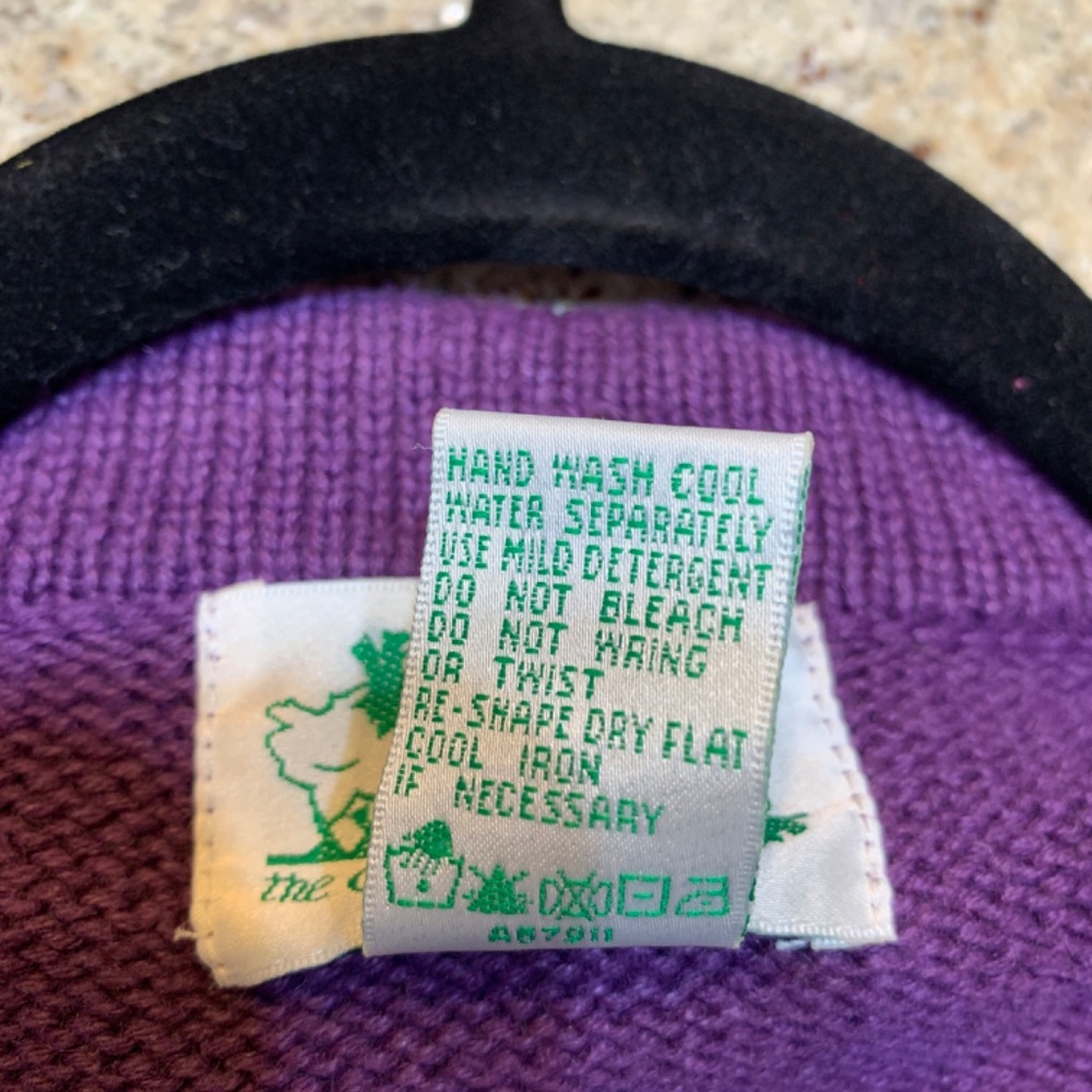 Vintage Quacker Factory Cardigan Sweater Medium Purple Garden Angels Miracles - Picture 16 of 16